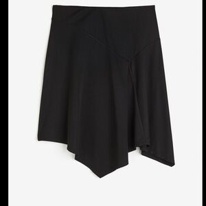 Penningtons Asymmetric Black Jersey Knit Mid Length Skirt
